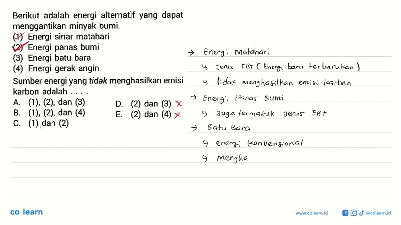 Berikut adalah energi alternatif yang dapat menggantikan