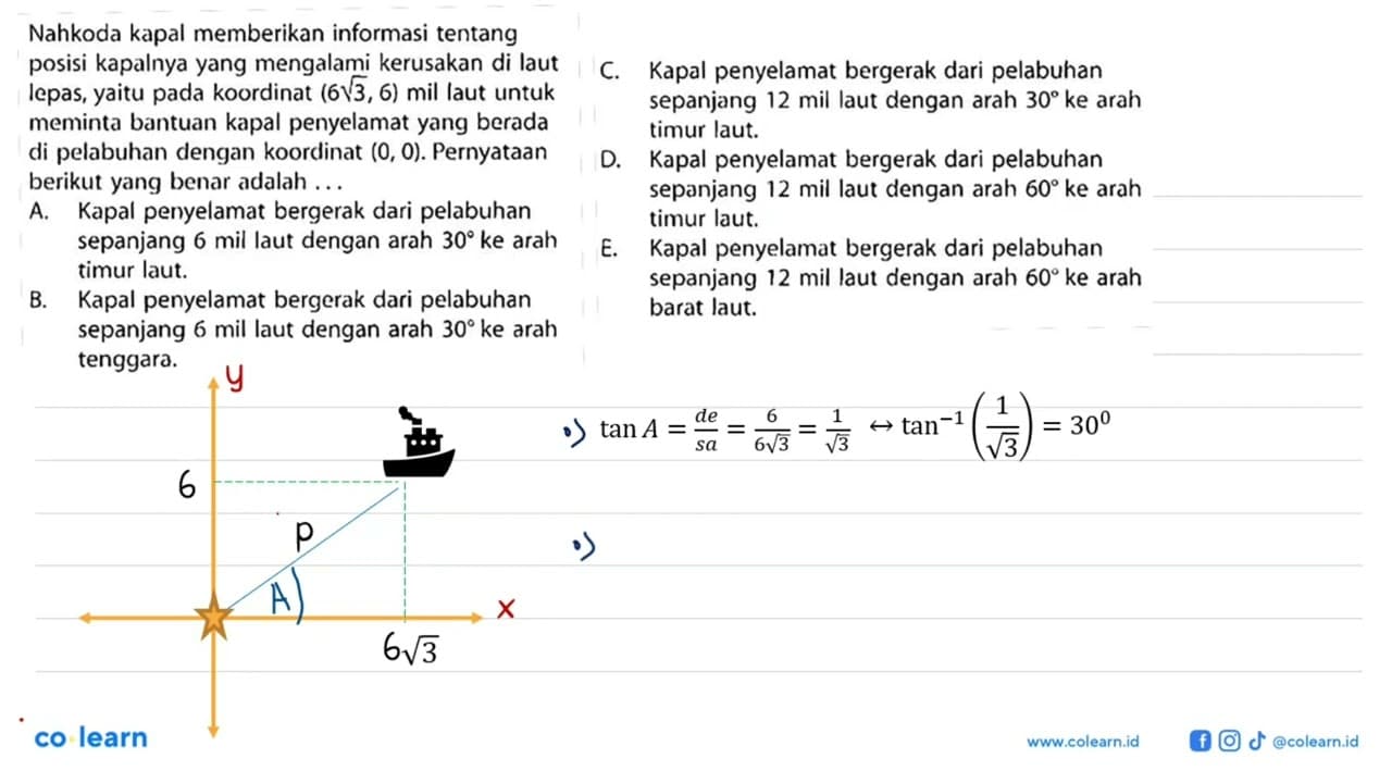 Nahkoda kapal memberikan informasi tentang posisi kapalnya