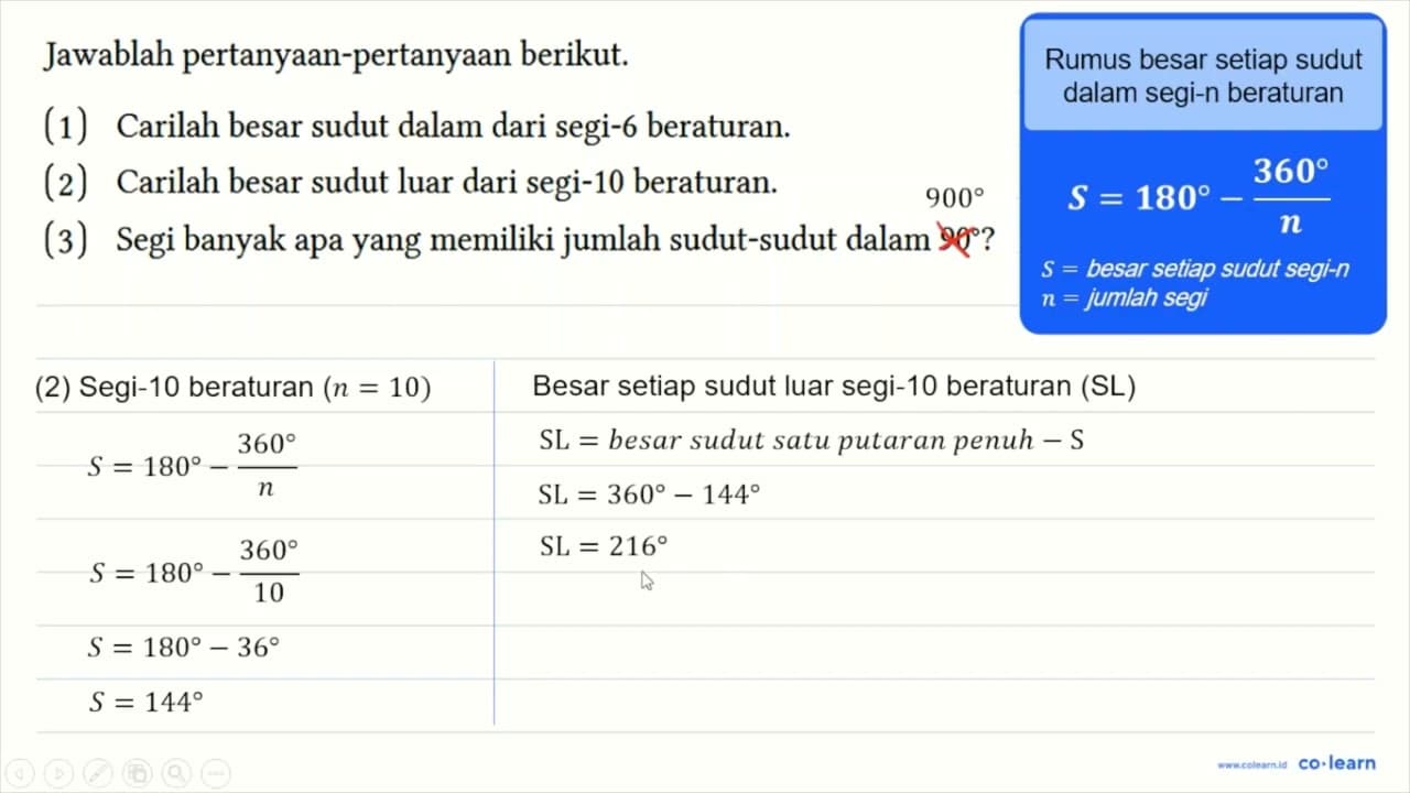 Jawablah pertanyaan-pertanyaan berikut. (1) Carilah besar