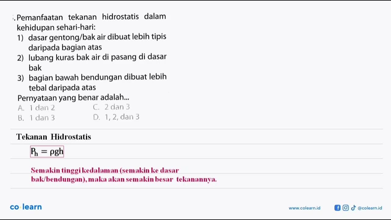 Pemanfaatan tekanan hidrostatis dalam kehidupan