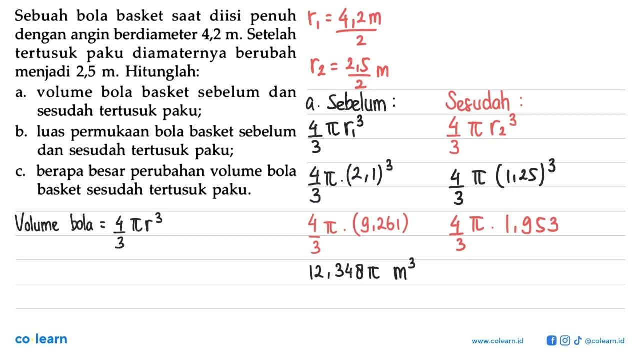 Sebuah bola basket saat diisi penuh dengan angin