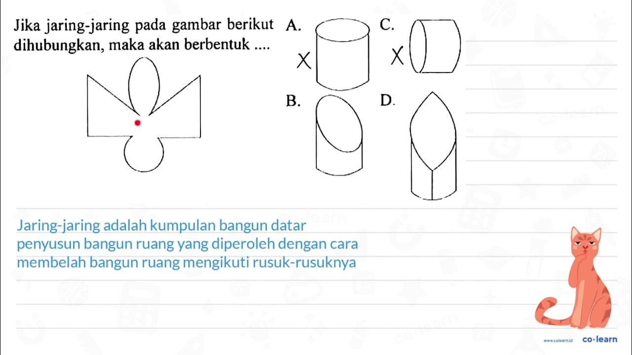 Jika jaring-jaring pada gambar berikut A. dihubungkan, maka