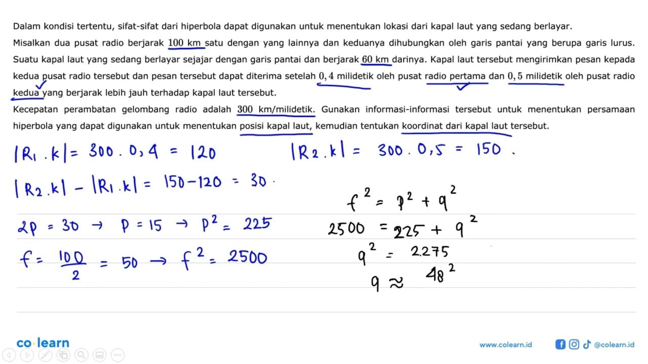 Dalam kondisi tertentu, sifat-sifat dari hiperbola dapat