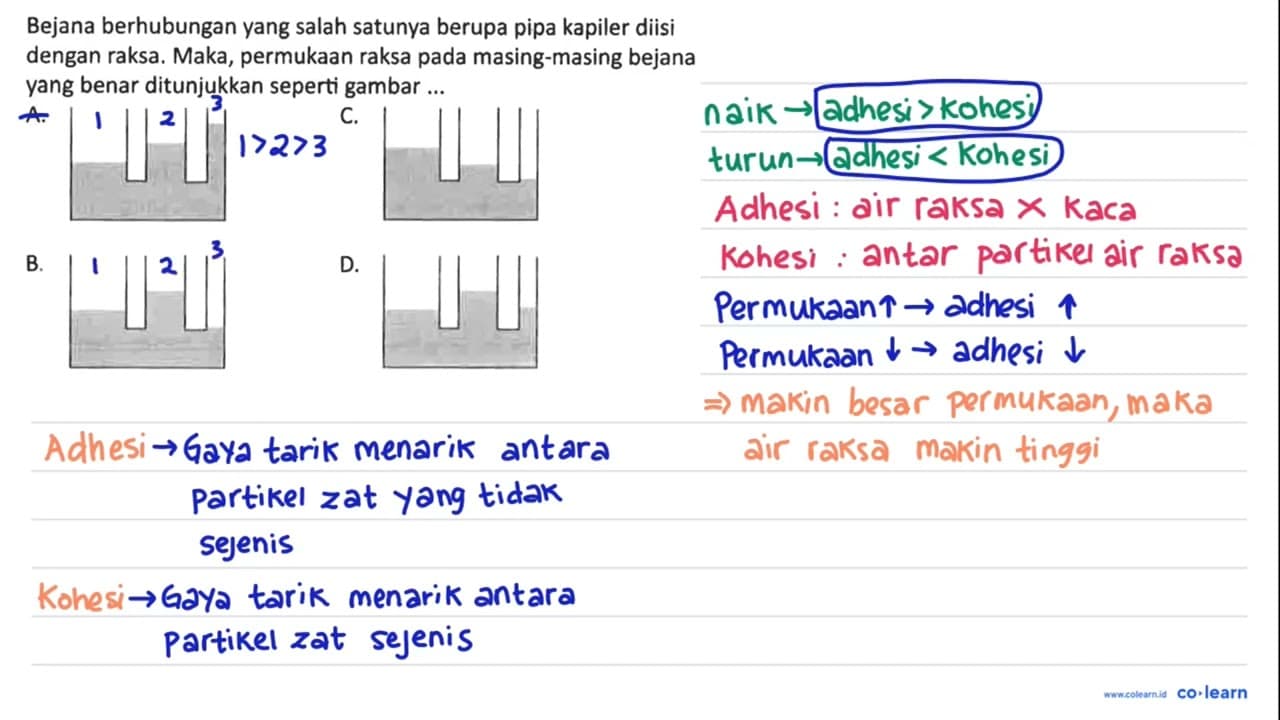 Bejana berhubungan yang salah satunya berupa pipa kapiler