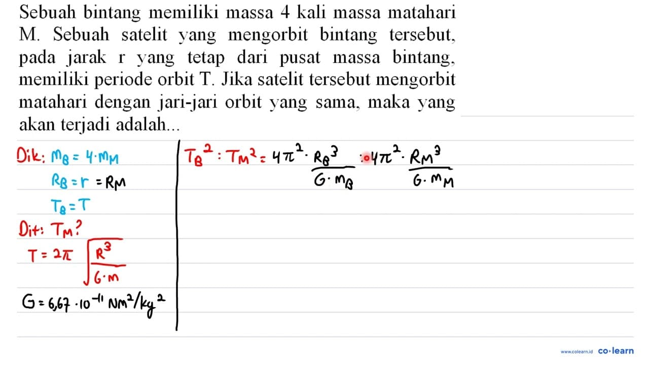 Sebuah bintang memiliki massa 4 kali massa matahari M.