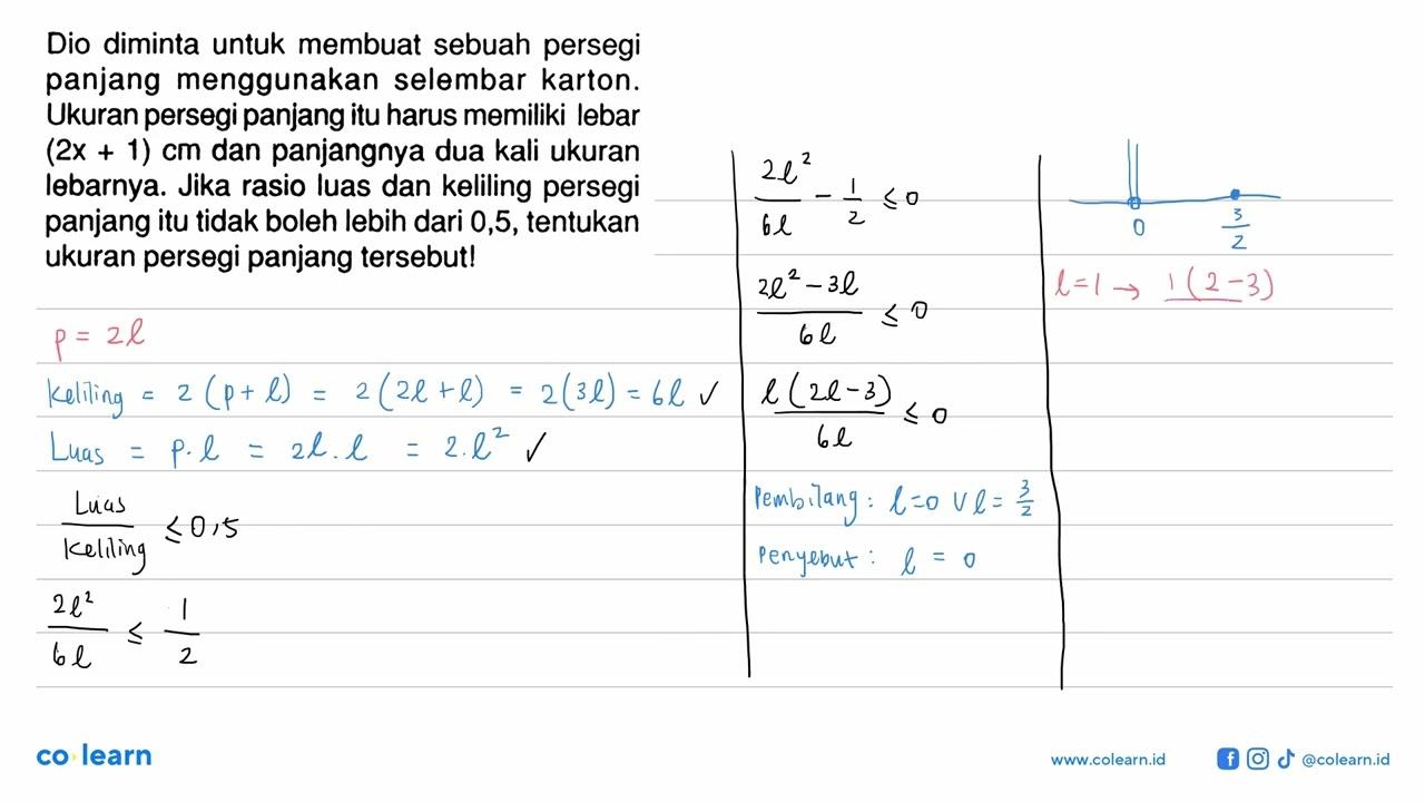 Dio diminta untuk membuat sebuah persegi panjang