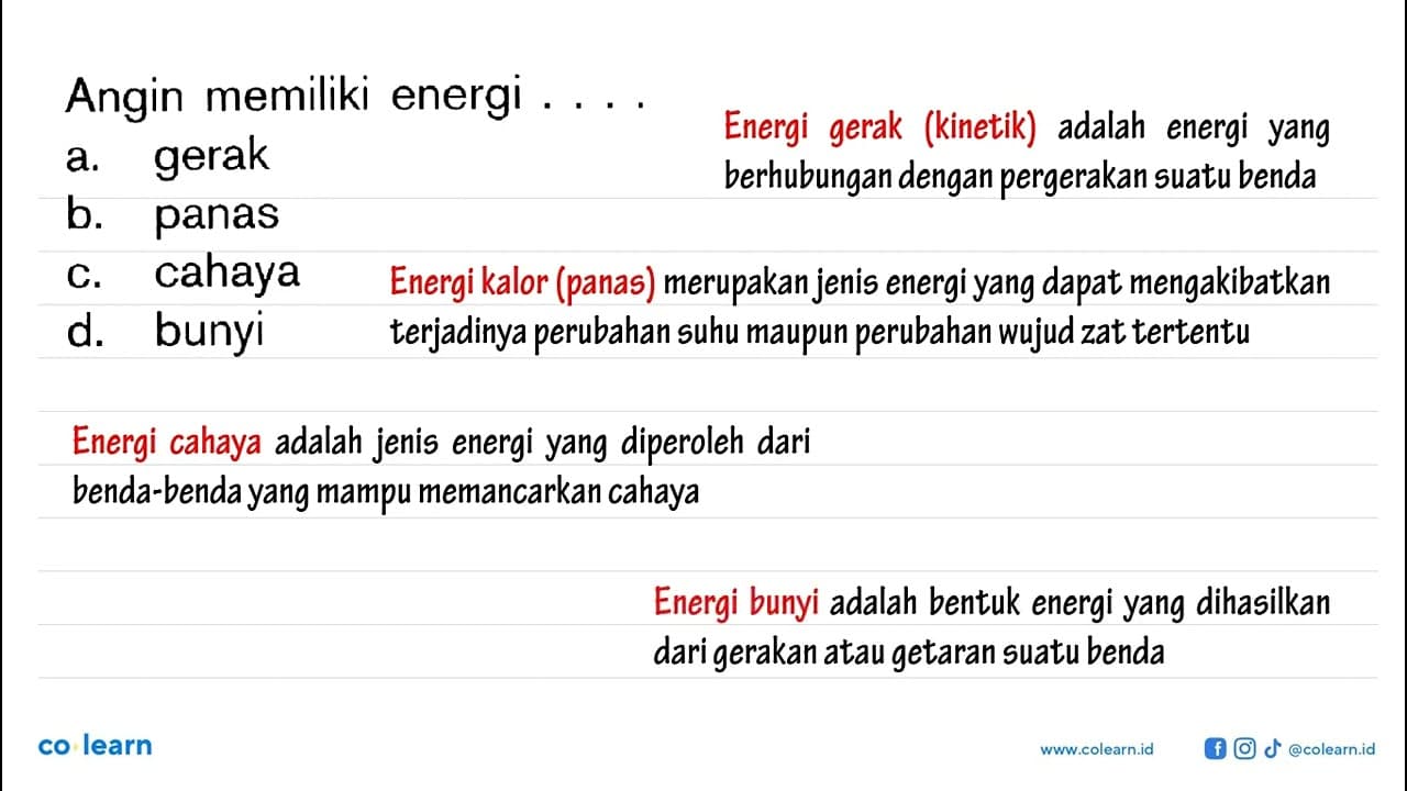 Angin memiliki energi....