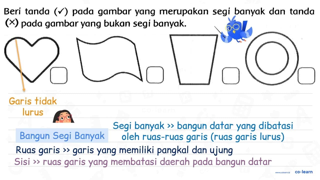 Beri tanda (checkmark) pada gambar yang merupakan segi