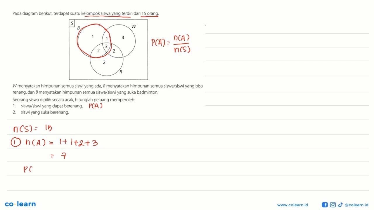 Pada diagram berikut, terdapat suatu kelompok siswa yang