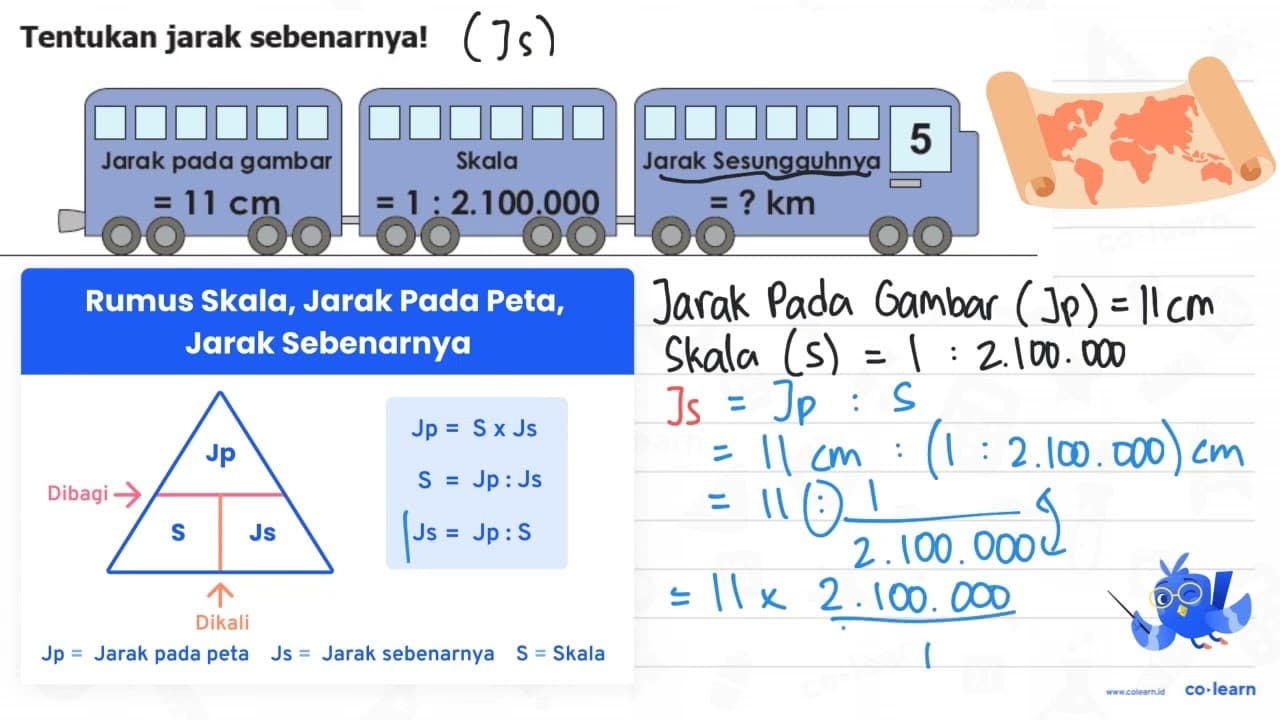 Tentukan jarak sebenarnya!