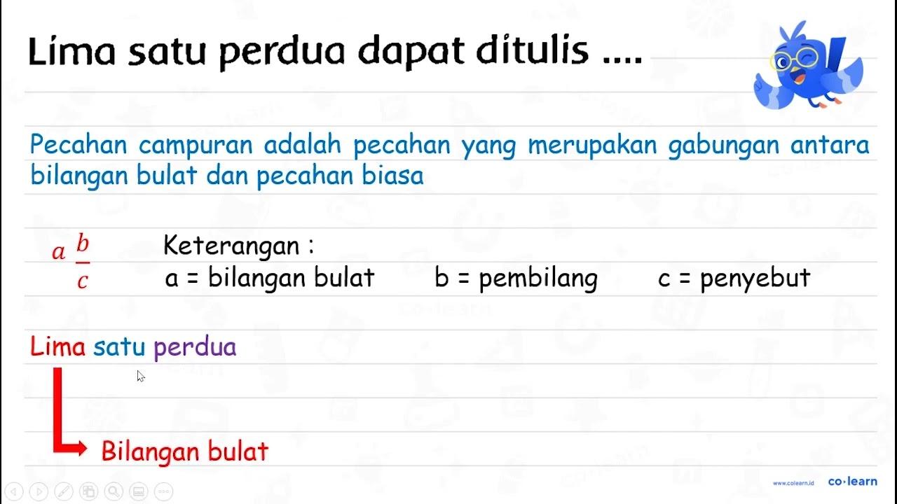 Líma satu perdua dapat ditulis