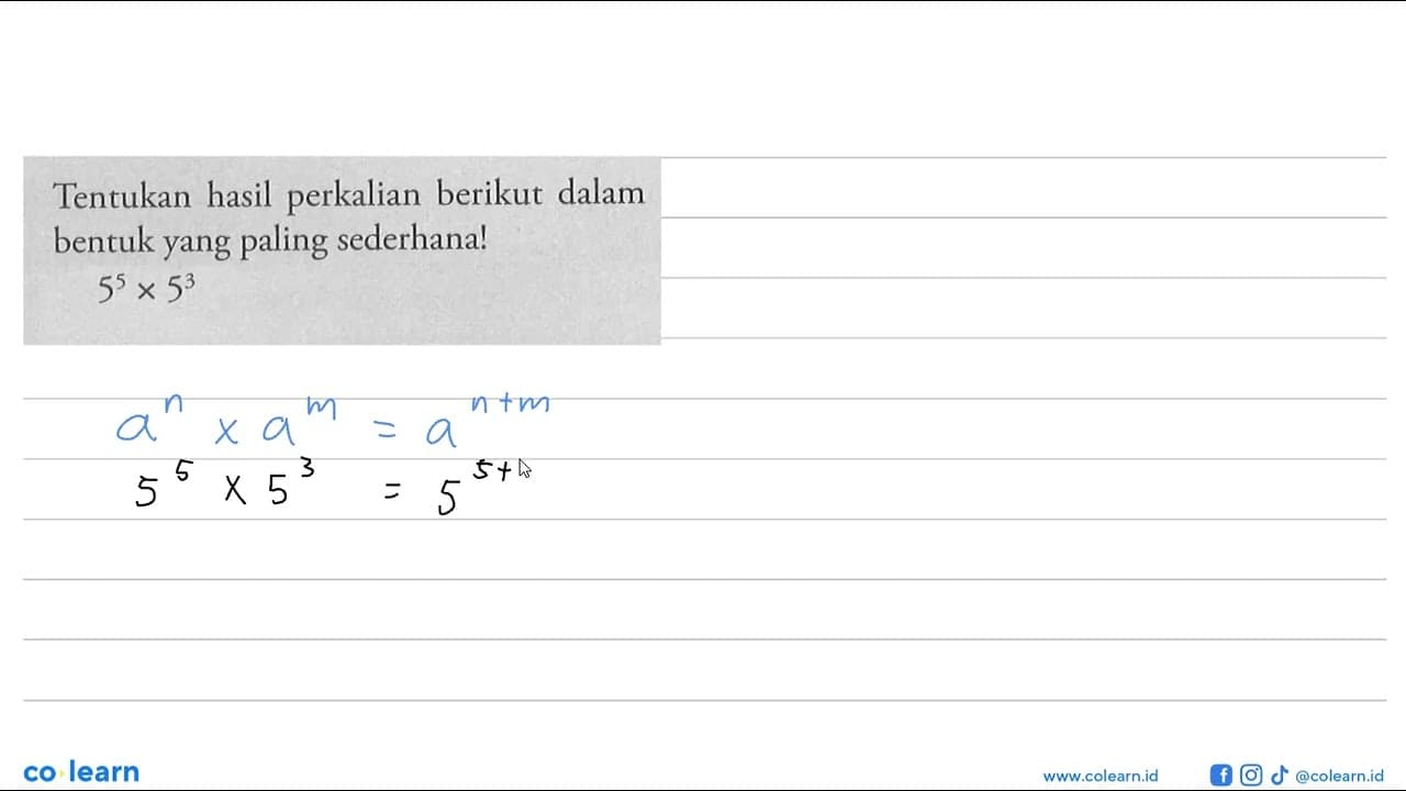 Tentukan hasilperkalian berikut dalam bentuk yang paling