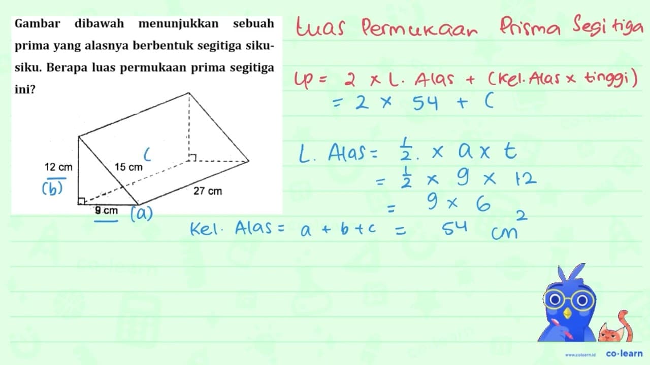 Gambar dibawah menunjukkan sebuah prima yang alasnya