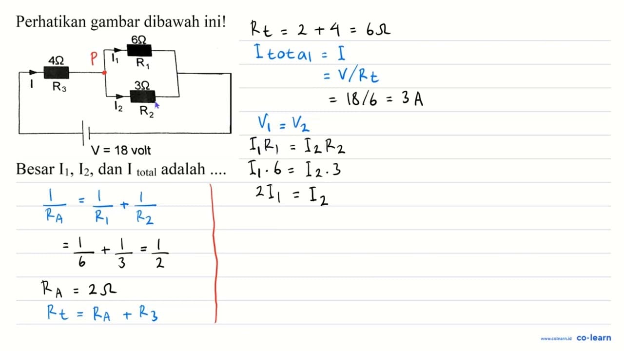 Perhatikan gambar dibawah ini! Besar I_(1), I_(2) , dan I_(