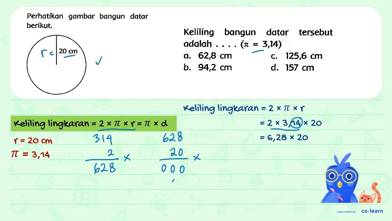 Perhatikan gambar bangun datar berikut. 20 cm Keliling