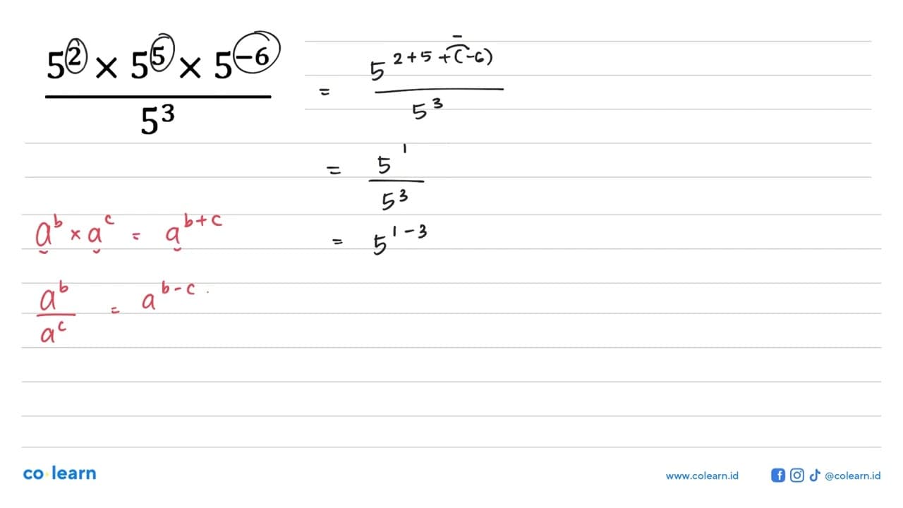 (5^2x5^5x5^(-6))/5^3