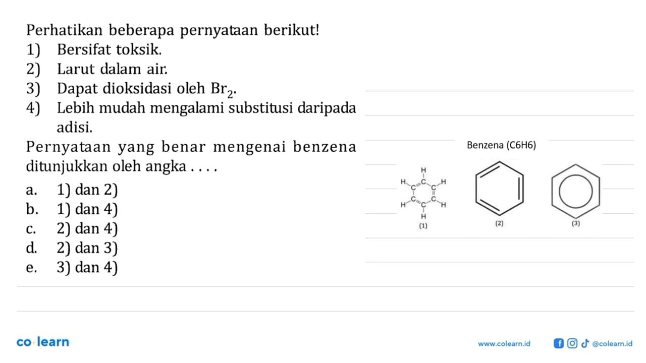 Perhatikan beberapa pernyataan berikut! 1) Bersifat toksik.