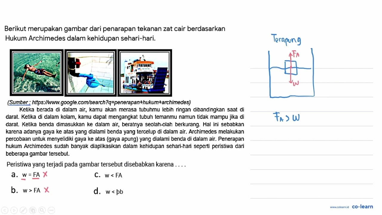 Berikut merupakan gambar dari penerapan tekanan zat cair