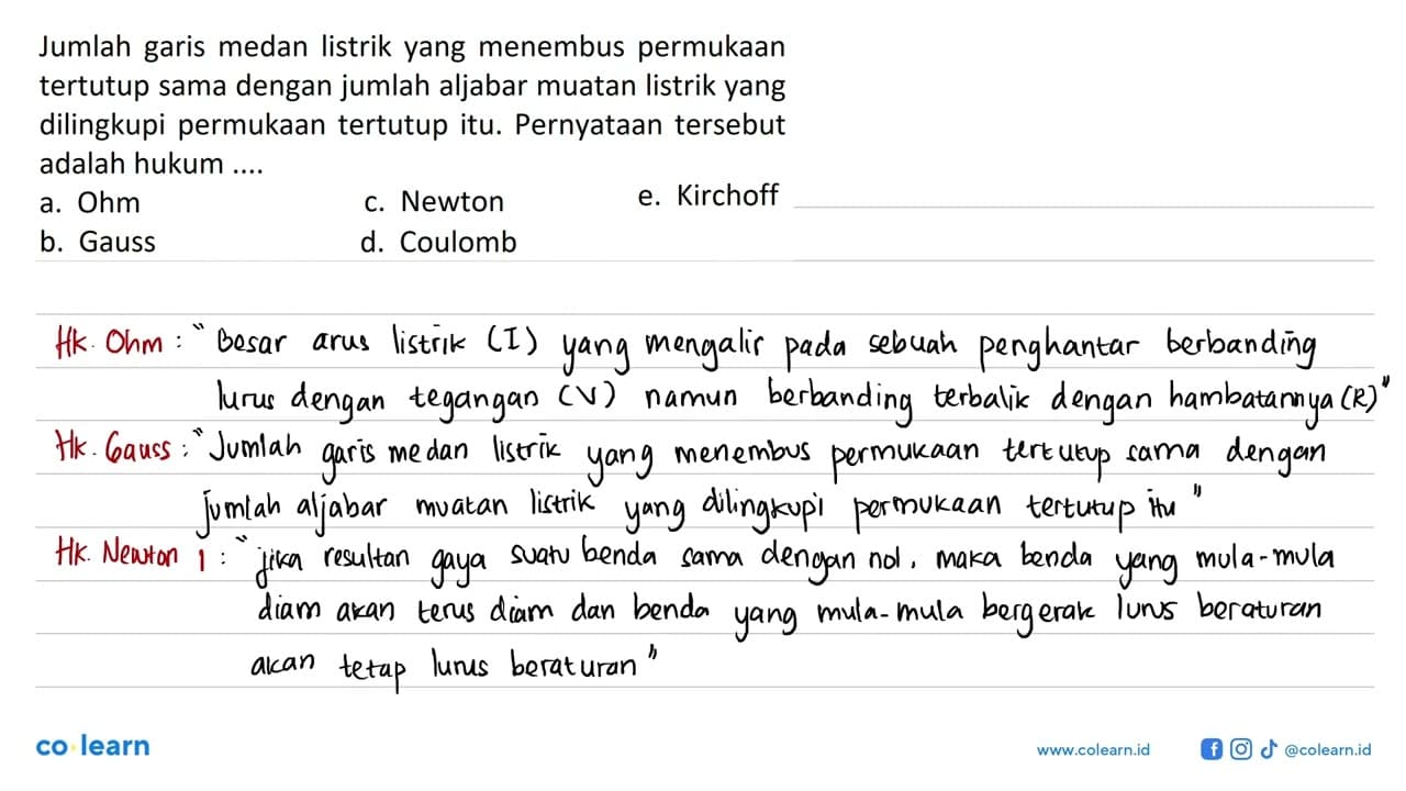 Jumlah garis medan listrik yang menembus permukaan tertutup