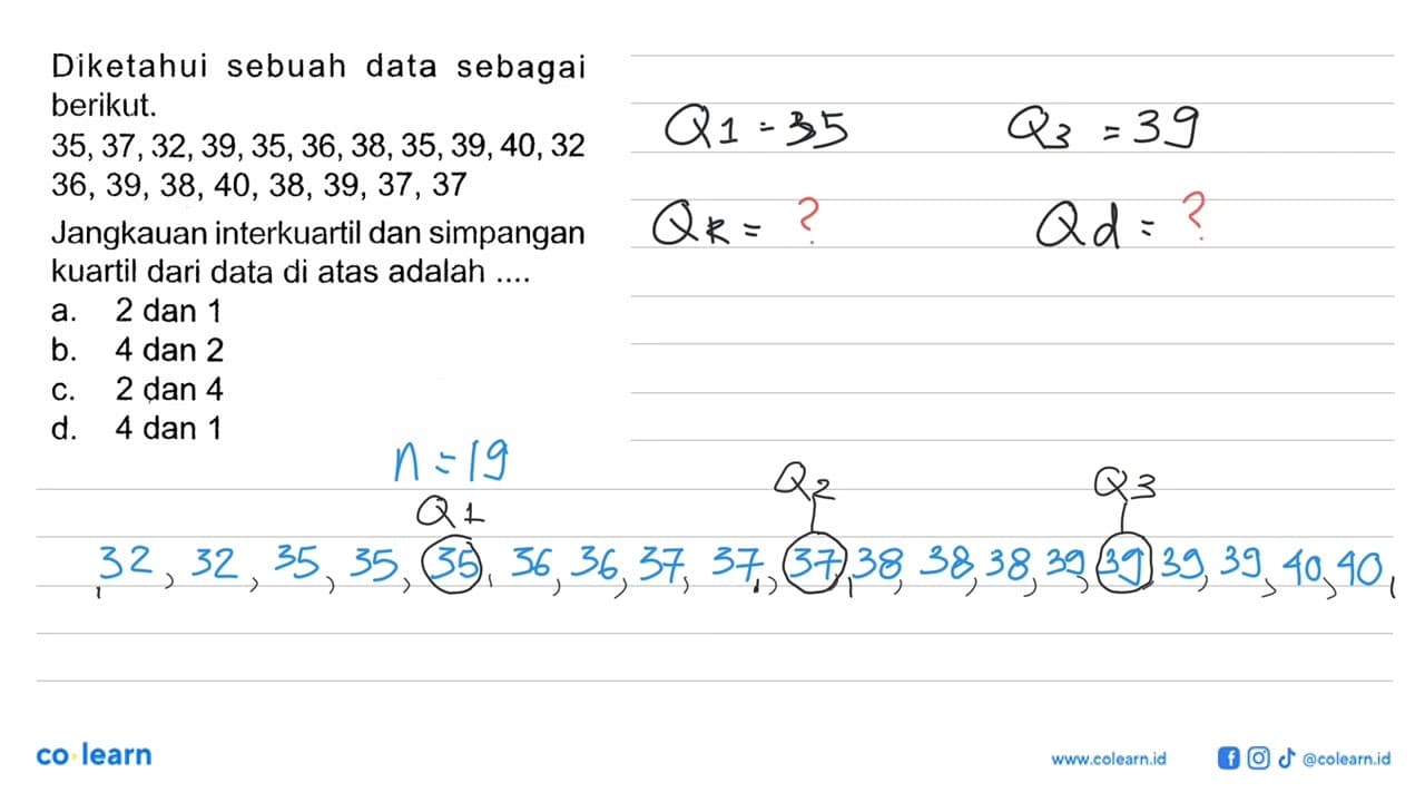 Diketahui sebuah data sebagai