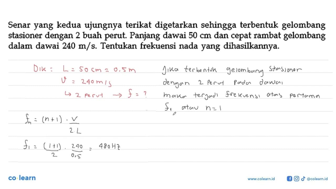 Senar yang kedua ujungnya terikat digetarkan sehingga