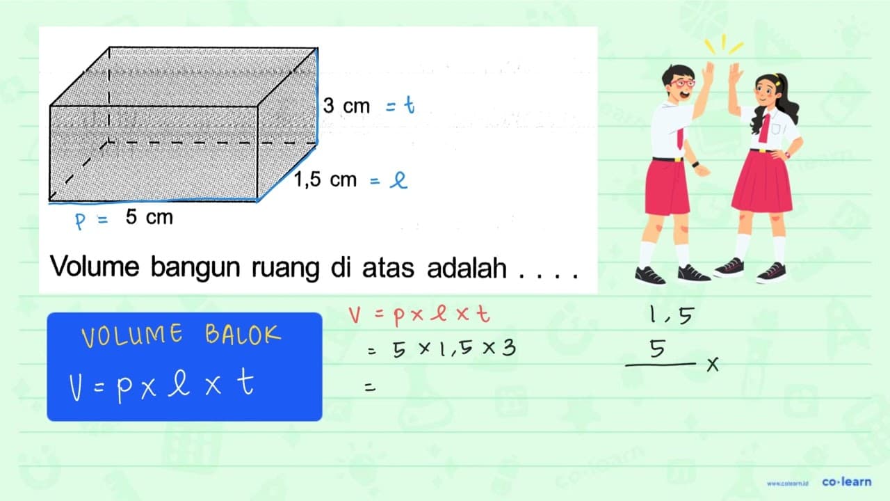 Volume bangun ruang di atas adalah ....