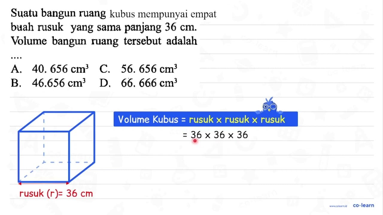 Suatu bangun ruang mempunyai empat buah rusuk yang sama