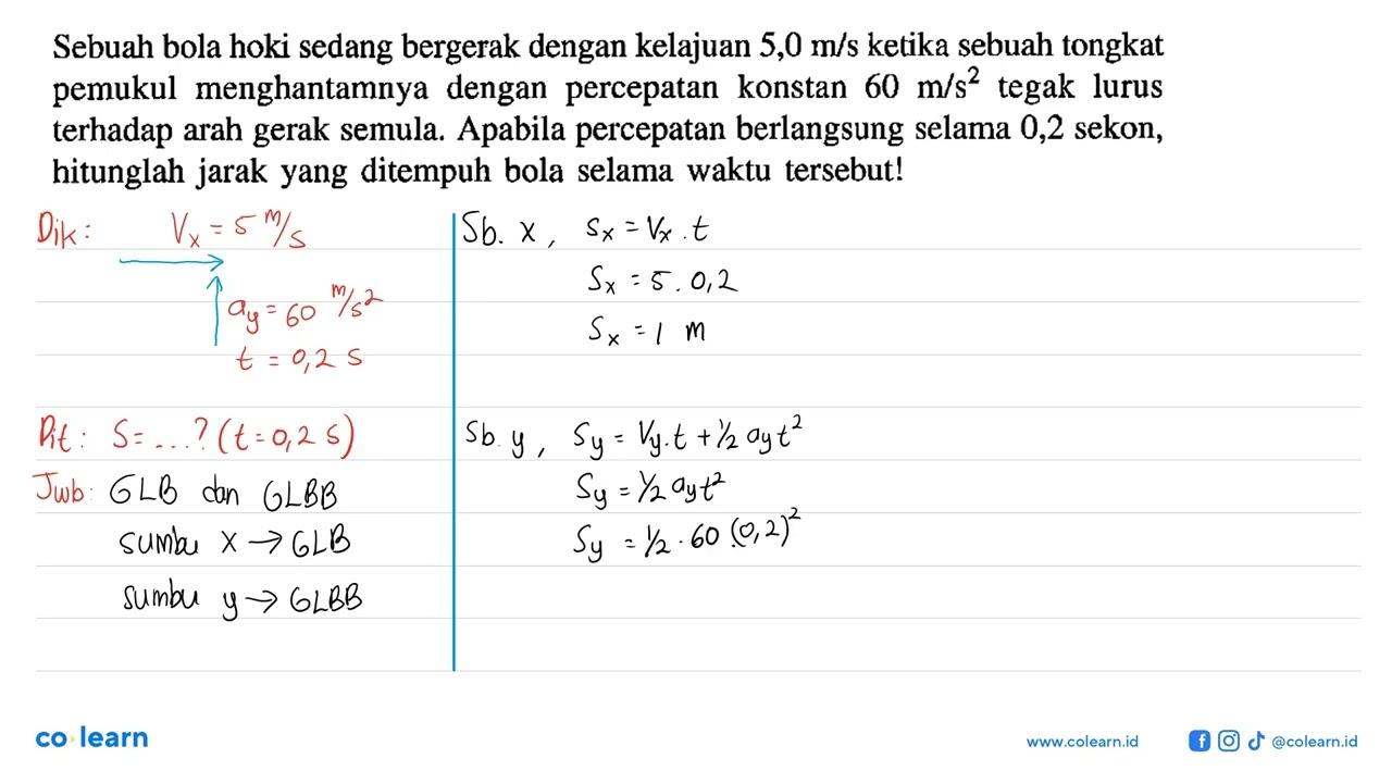 Sebuah bola hoki sedang bergerak dengan kelajuan 5,0 m/s