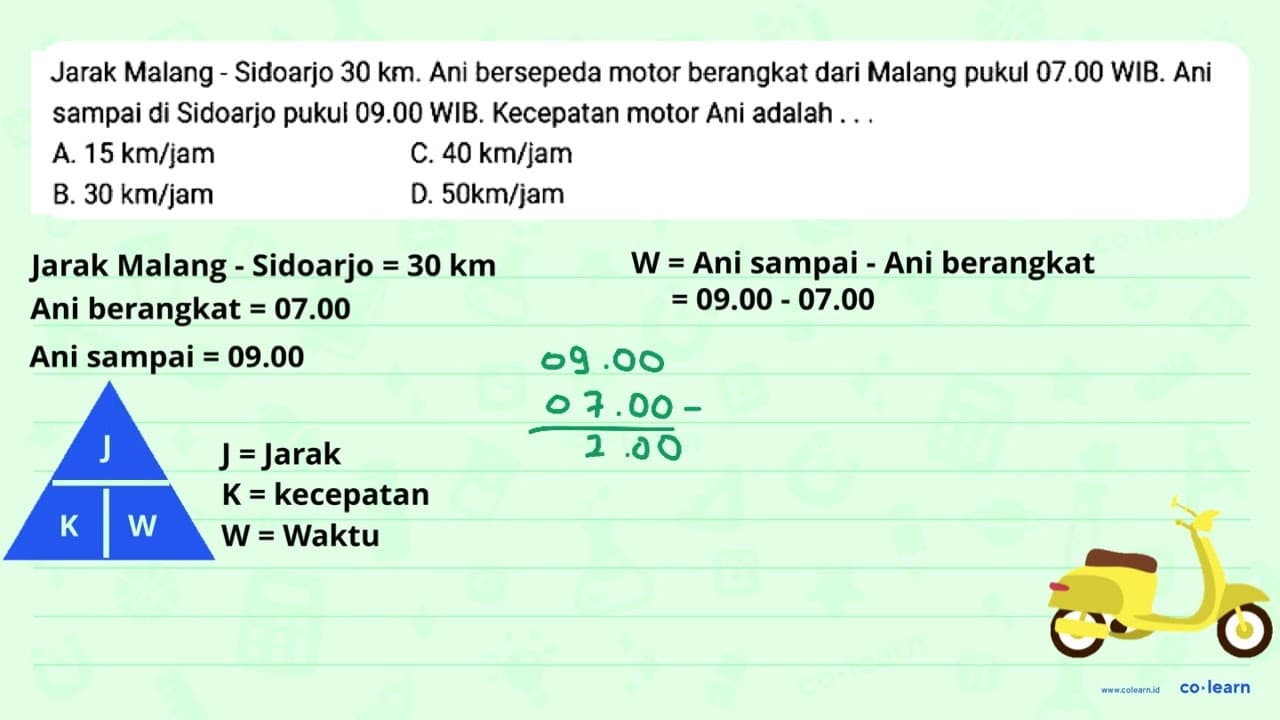 Jarak Malang - Sidoarjo 30 km . Ani bersepeda motor