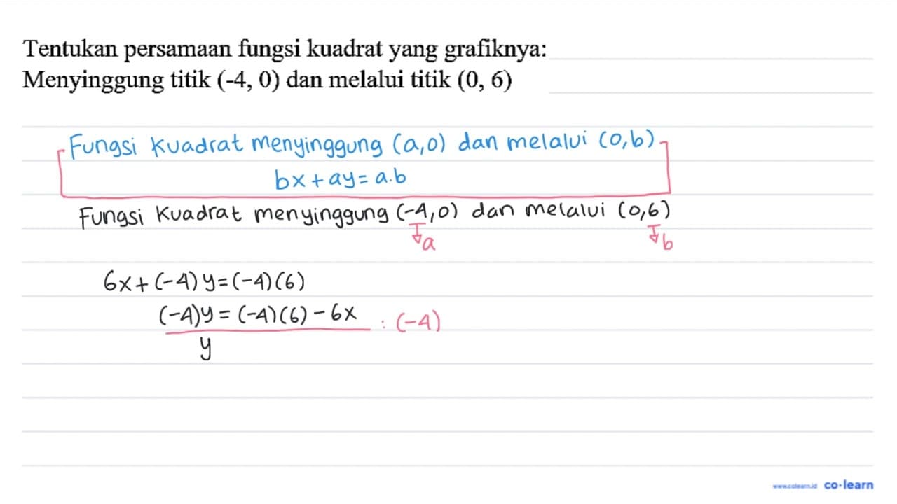 Tentukan persamaan fungsi kuadrat yang grafiknya: