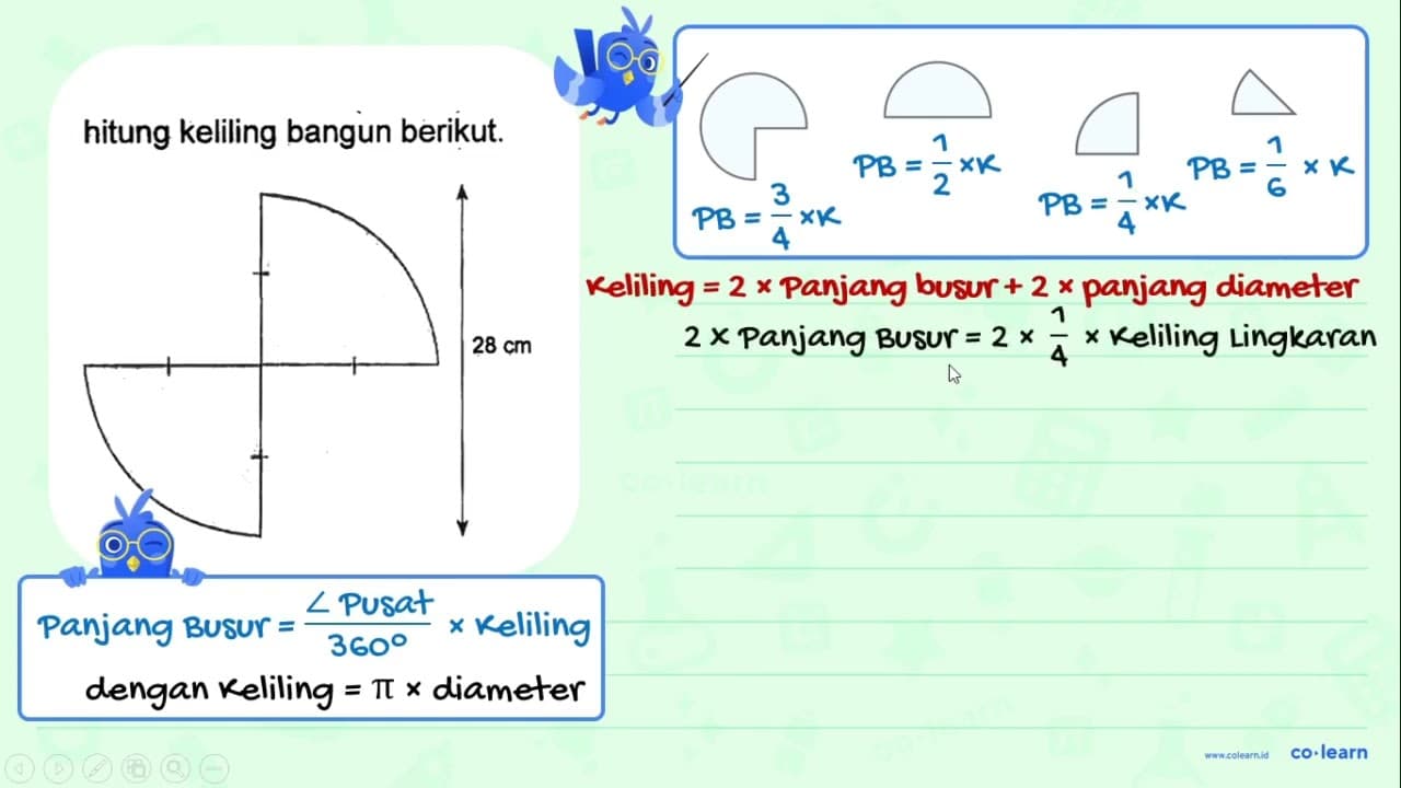 hitung keliling bangun berikut. 28 cm