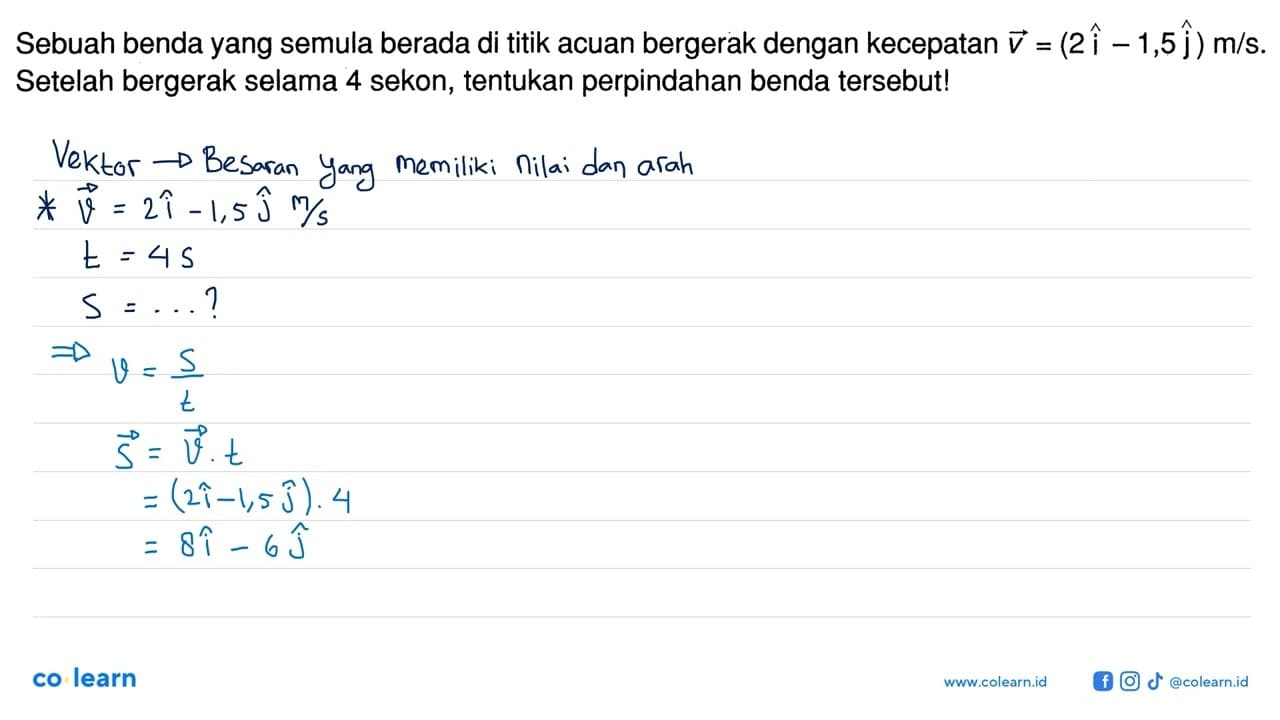 Sebuah benda yang semula berada di titik acuan bergerak