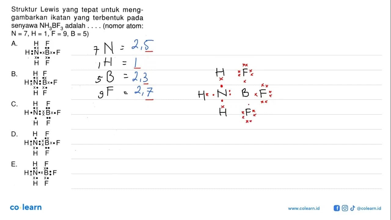 Struktur Lewis yang tepat untuk meng-gambarkan ikatan yang