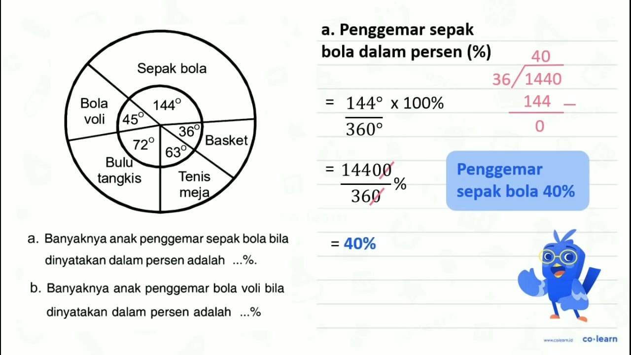 a. Banyaknya anak penggemar sepak bola bila dinyatakan