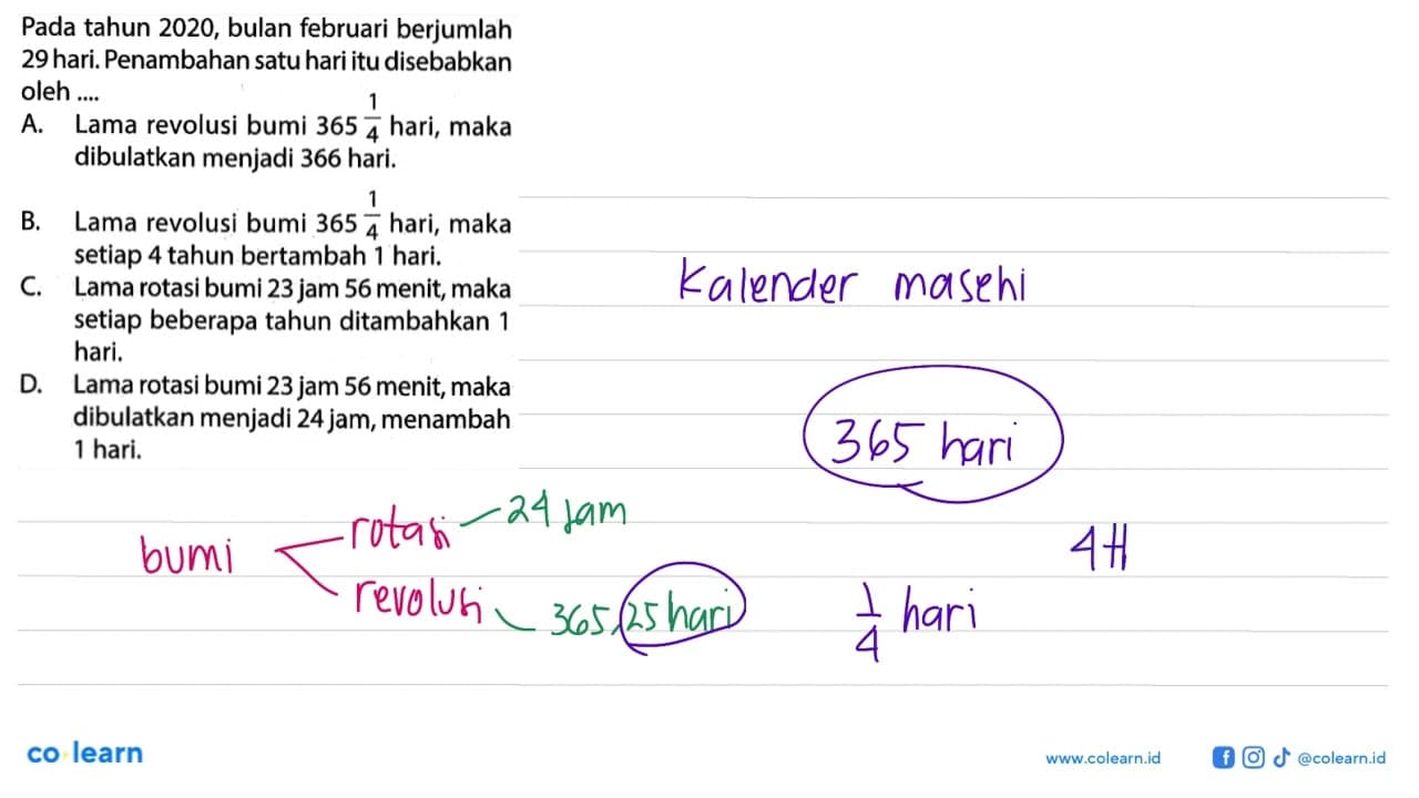 Pada tahun 2020, bulan februari berjumlah 29 hari.