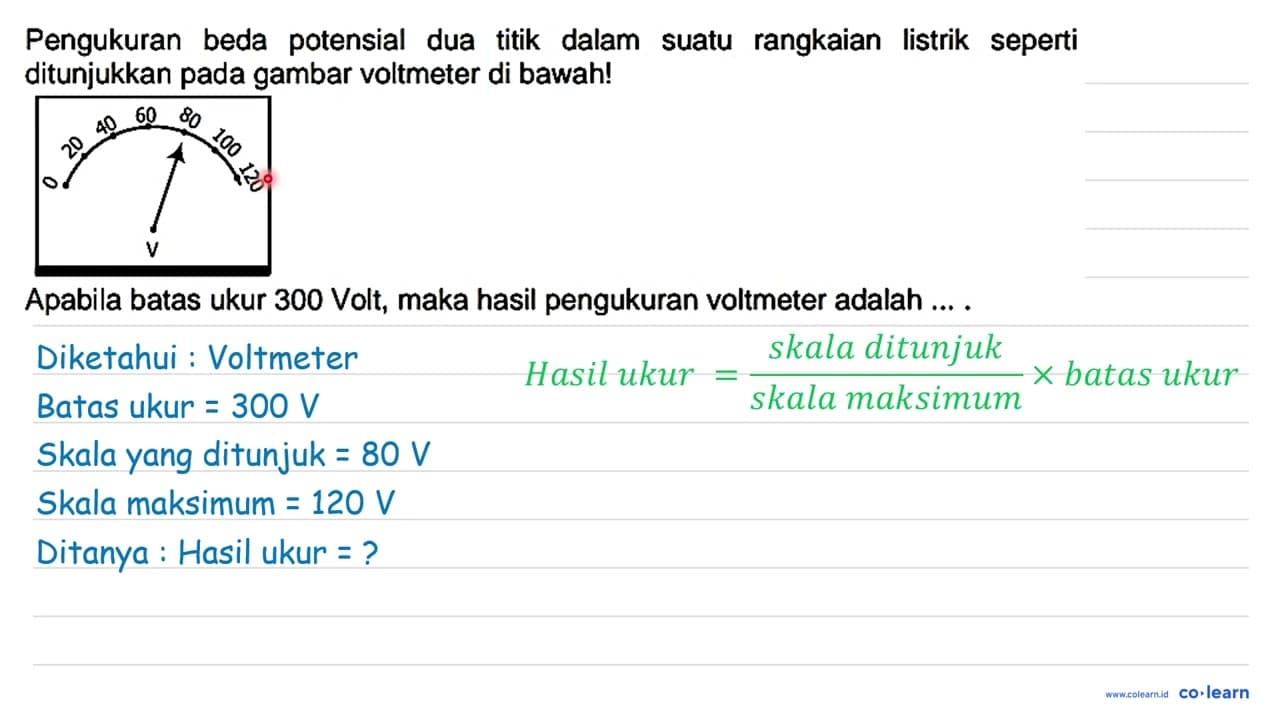 Pengukuran beda potensial dua titik dalam suatu rangkaian