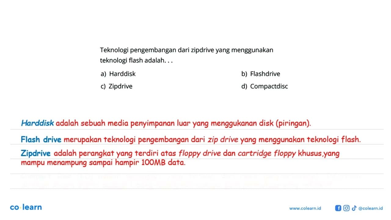 Teknologi pengembangan dari zipdrive yang menggunakan