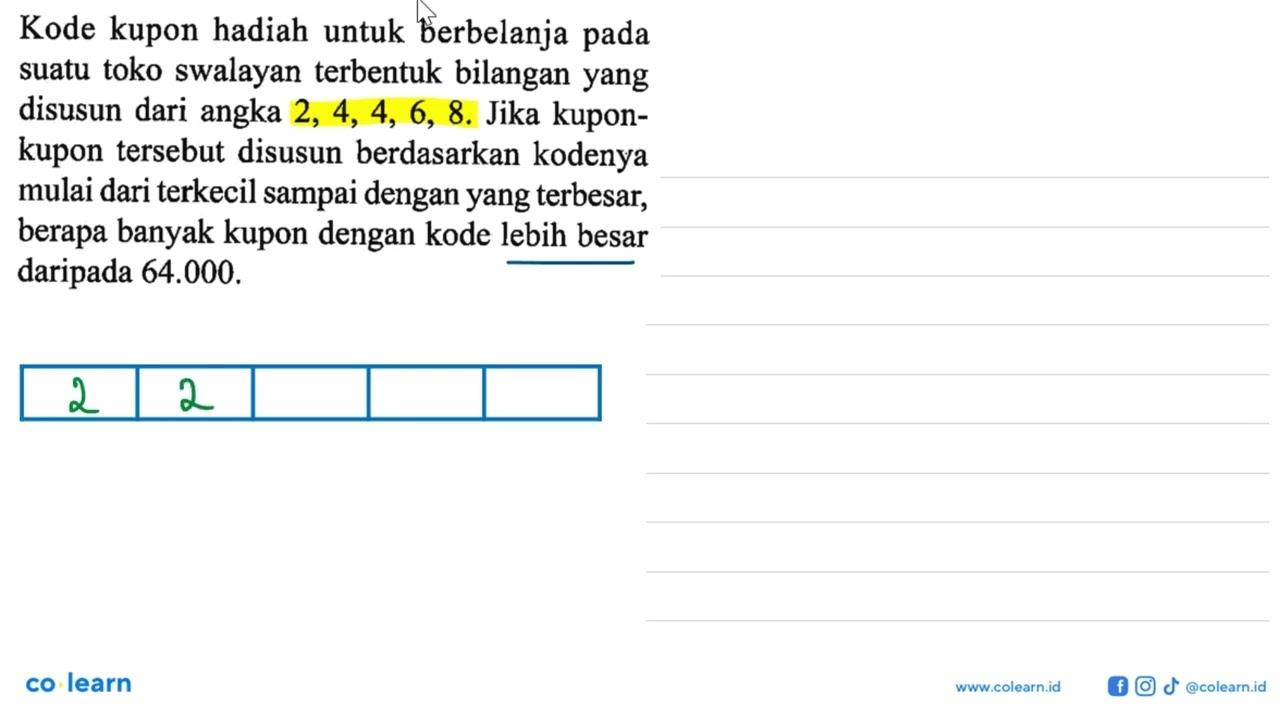 Kode kupon hadiah untuk berbelanja pada suatu toko swalayan