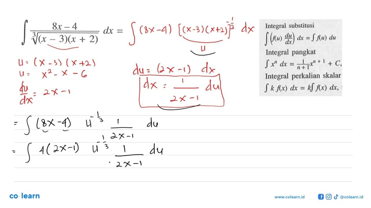 integral (8x-4)/((x-3)(x+2))^1/3 dx=....