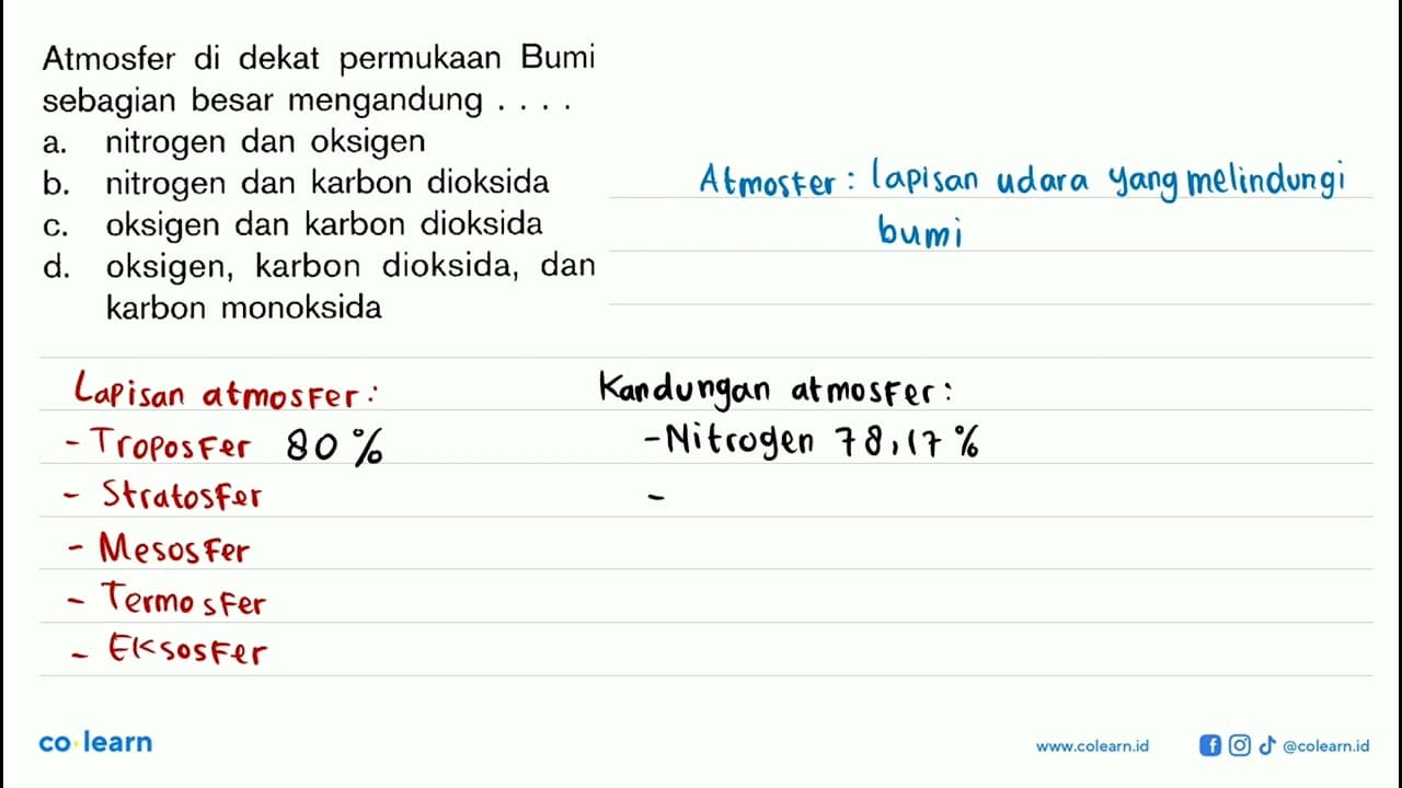 Atmosfer di dekat permukaan Bumi sebagian besar mengandung