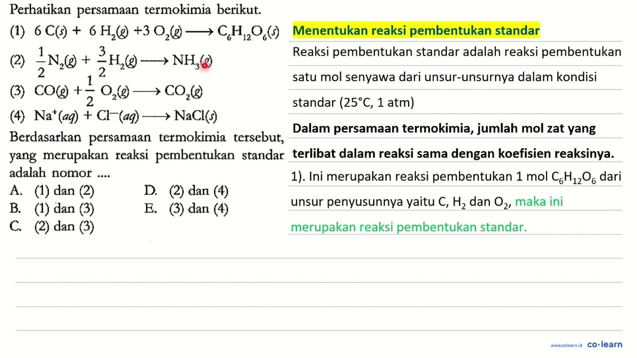 Perhatikan persamaan termokimia berikut. (1) 6 C (s) + 6 H2