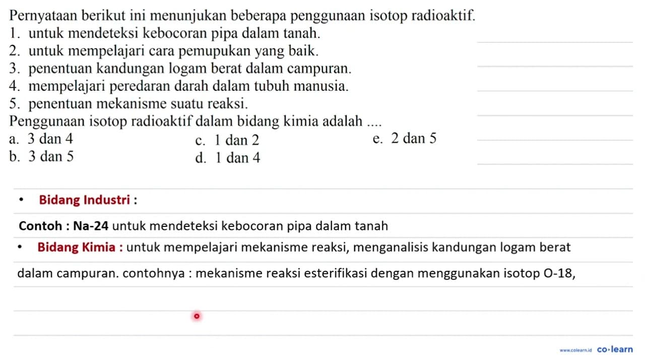 Pernyataan berikut ini menunjukan beberapa penggunaan