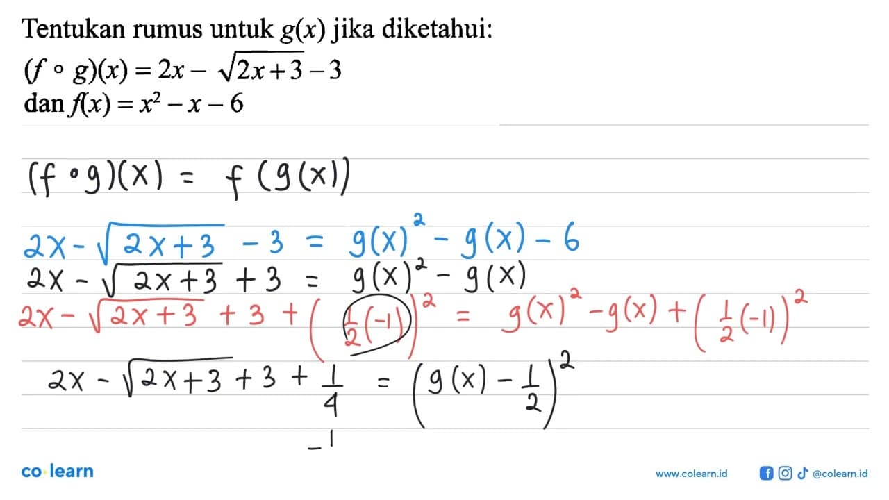 Tentukan rumus untuk g(x) jika