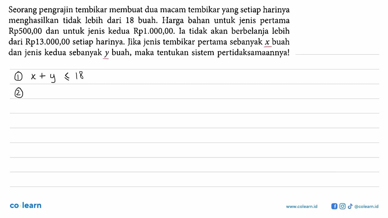 Seorang pengrajin tembikar membuat dua macam tembikar yang