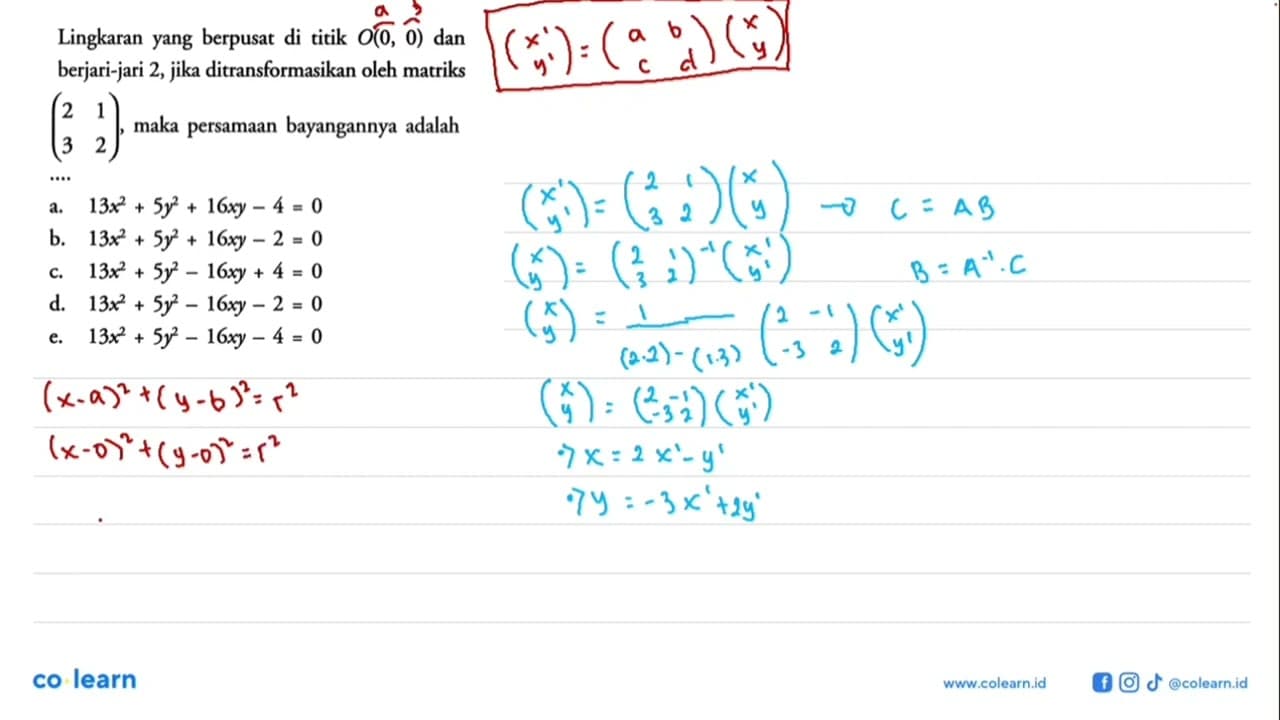 Lingkaran yang berpusat di titik O(0, 0) dan berjari-jari