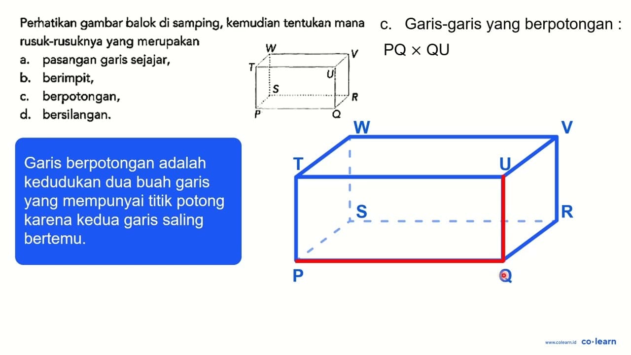 Perhatikan gambar balok di samping, kemudian tentukan mana