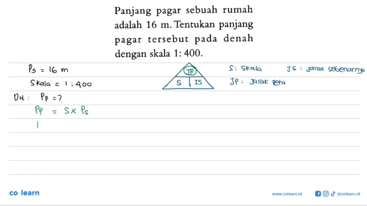 Panjang pagar sebuah rumah adalah 16 m. Tentukan panjang