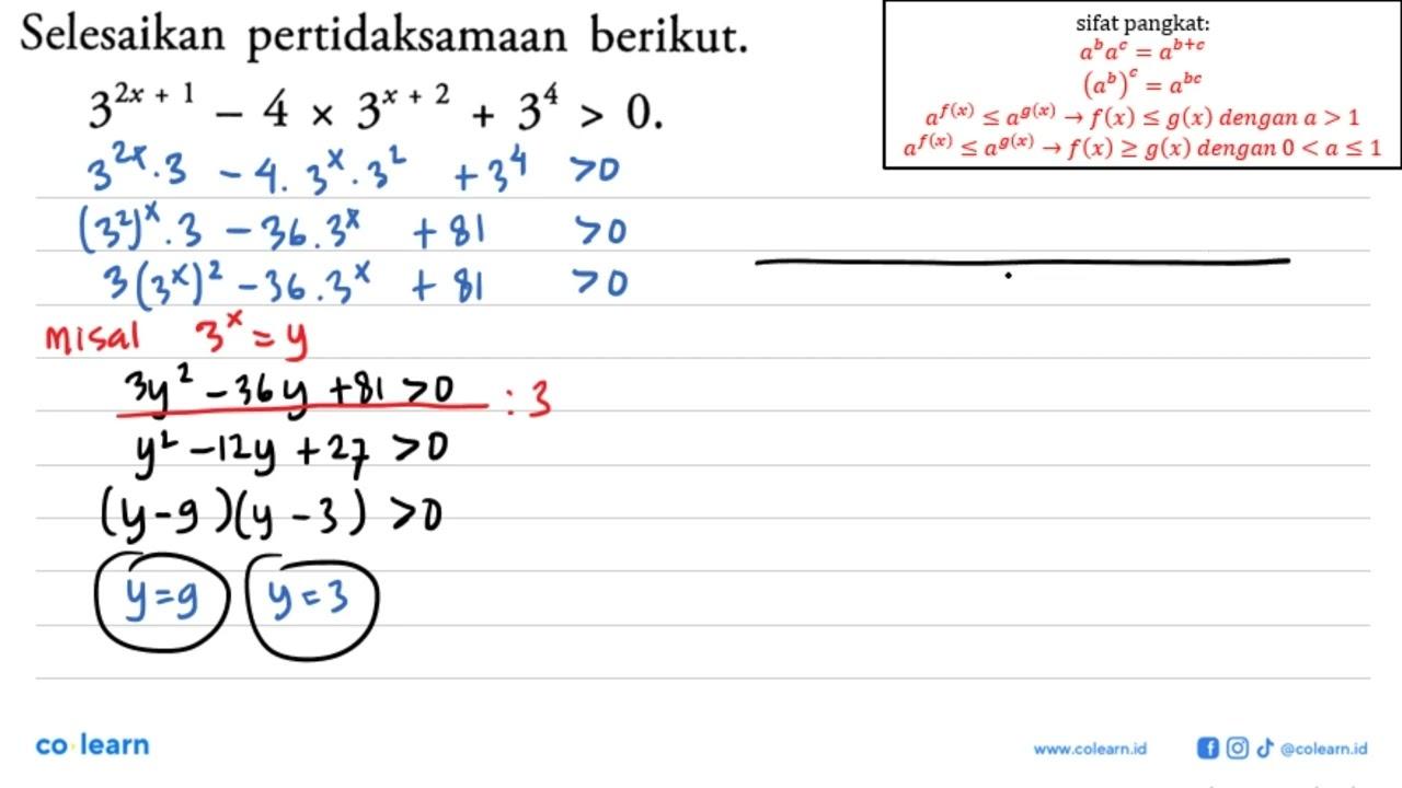 Selesaikan pertidaksamaan berikut.