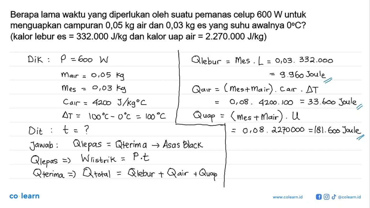 Berapa lama waktu yang diperlukan oleh suatu pemanas celup