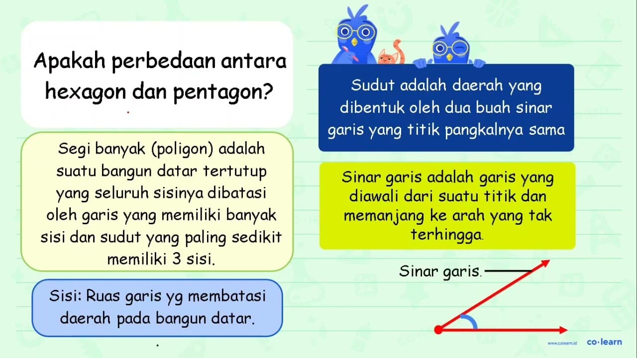 Apakah perbedaan antara hexagon dan pentagon?